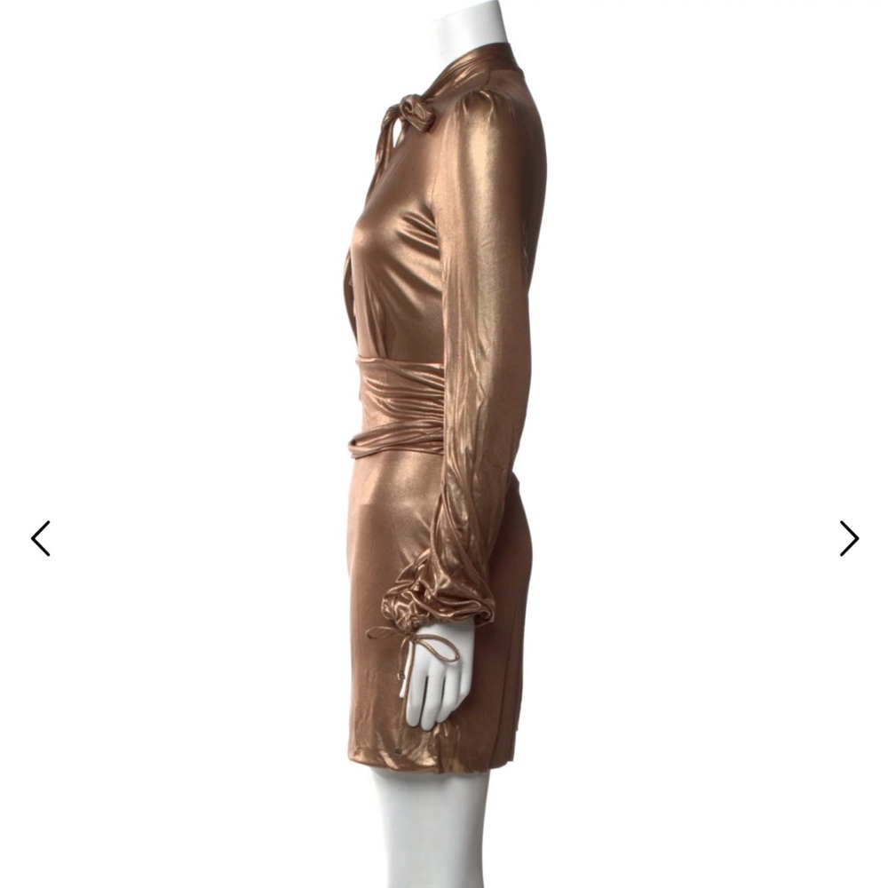Gucci Metallic Bronze‎ Long-Sleeve Dress - Picture 3 of 12